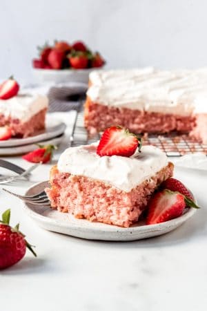 Strawberries and Cream Sheet Cake - House of Nash Eats