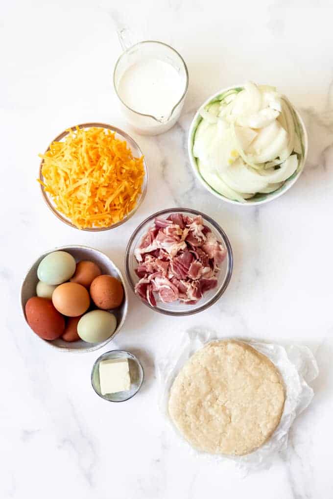 An image of quiche ingredients.