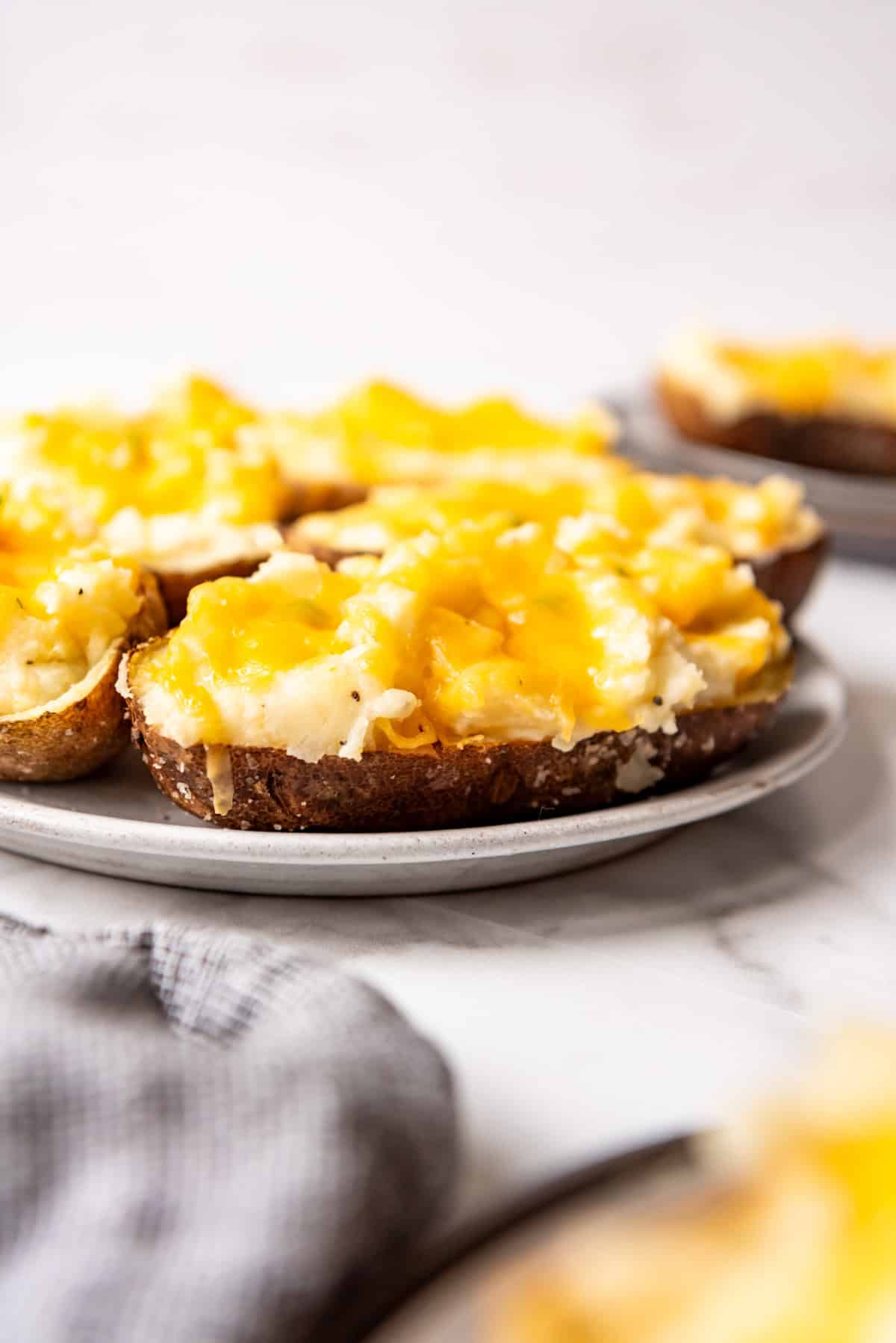 An image of homemade twice baked potatoes.