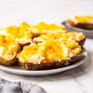 An image of homemade twice baked potatoes.