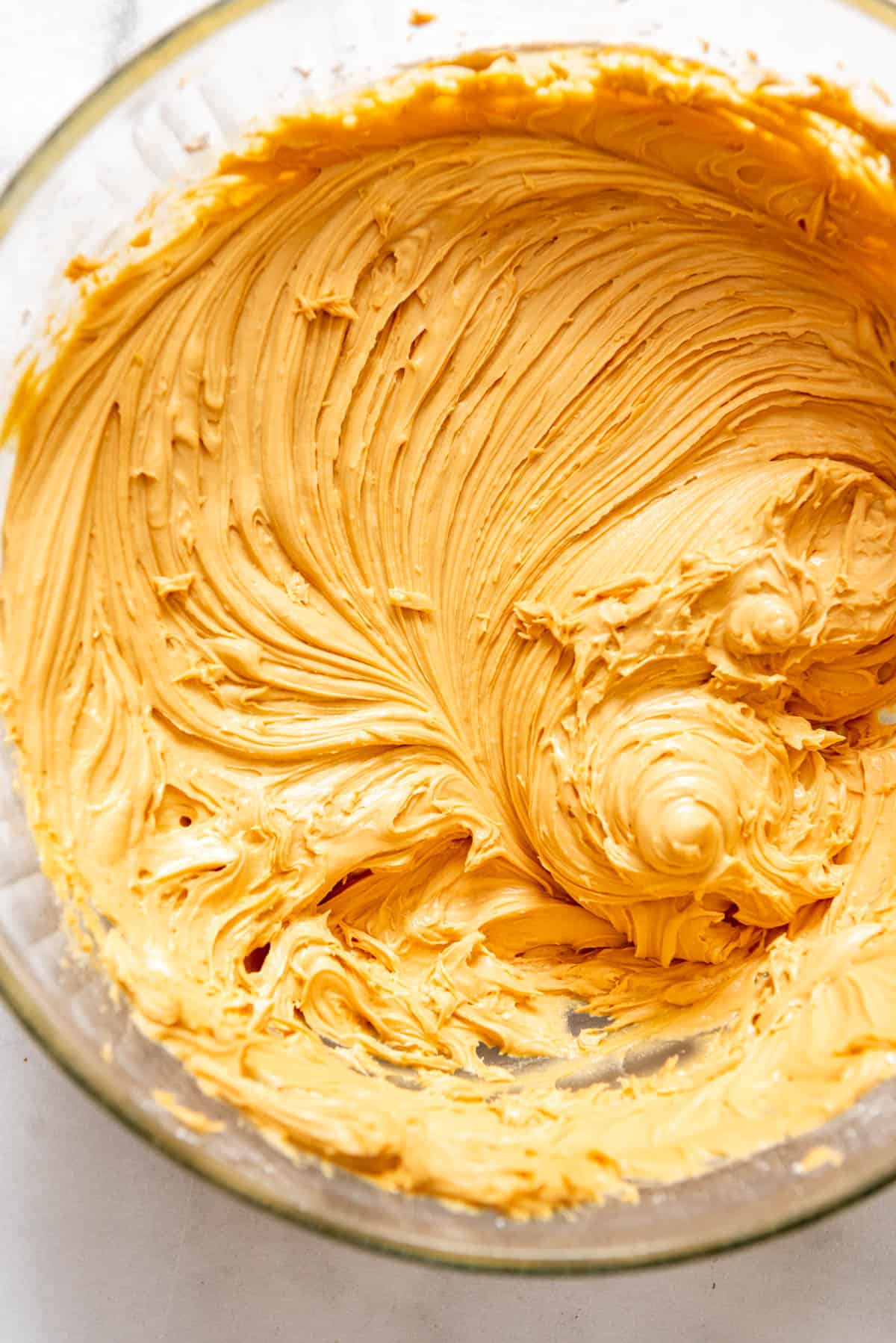 Dulce de Leche buttercream frosting in a bowl.