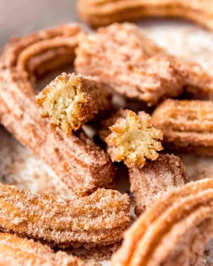 An image of homemade Churros made from scratch.