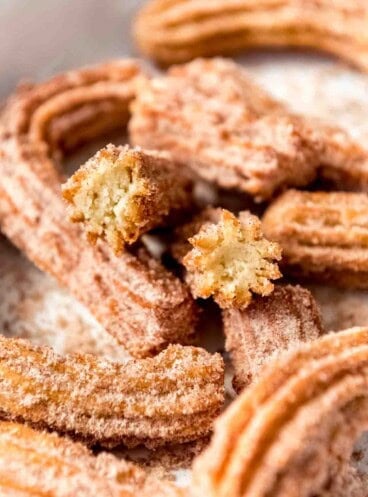 An image of homemade Churros made from scratch.