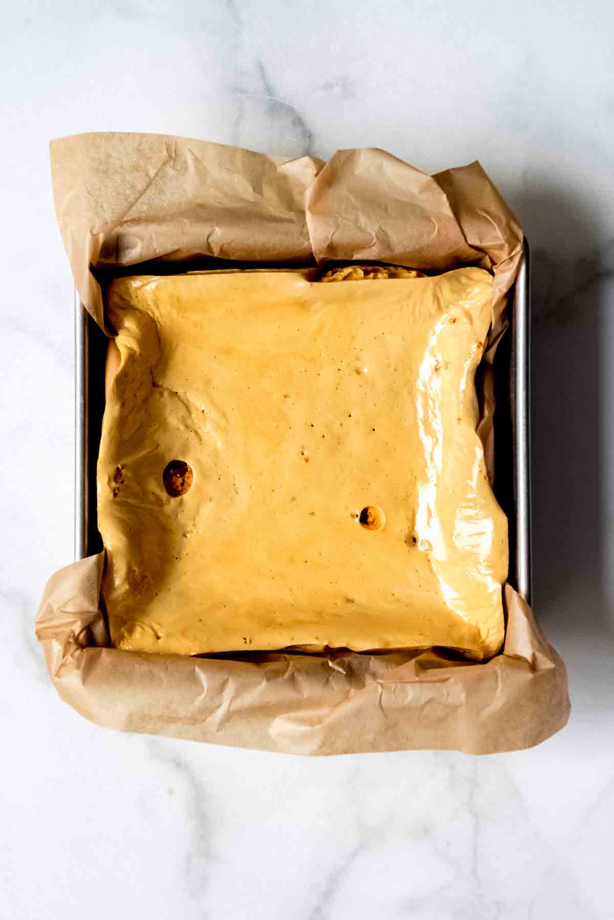 An image of a pan full of homemade cinder toffee.