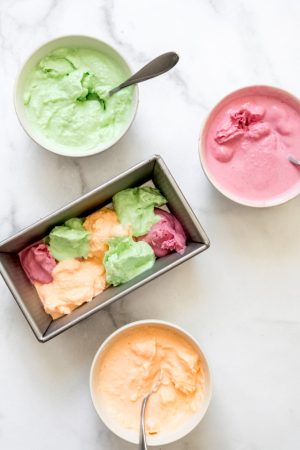 Homemade Rainbow Sherbet with REAL Fruit Flavor - House of Nash Eats