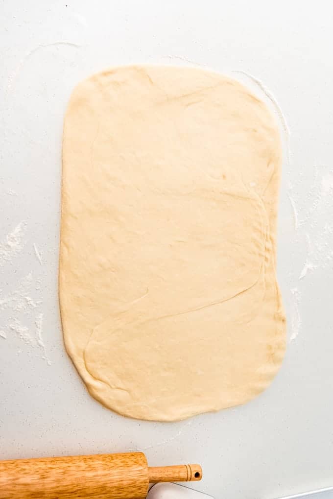 dough rolled into a flat rectangle