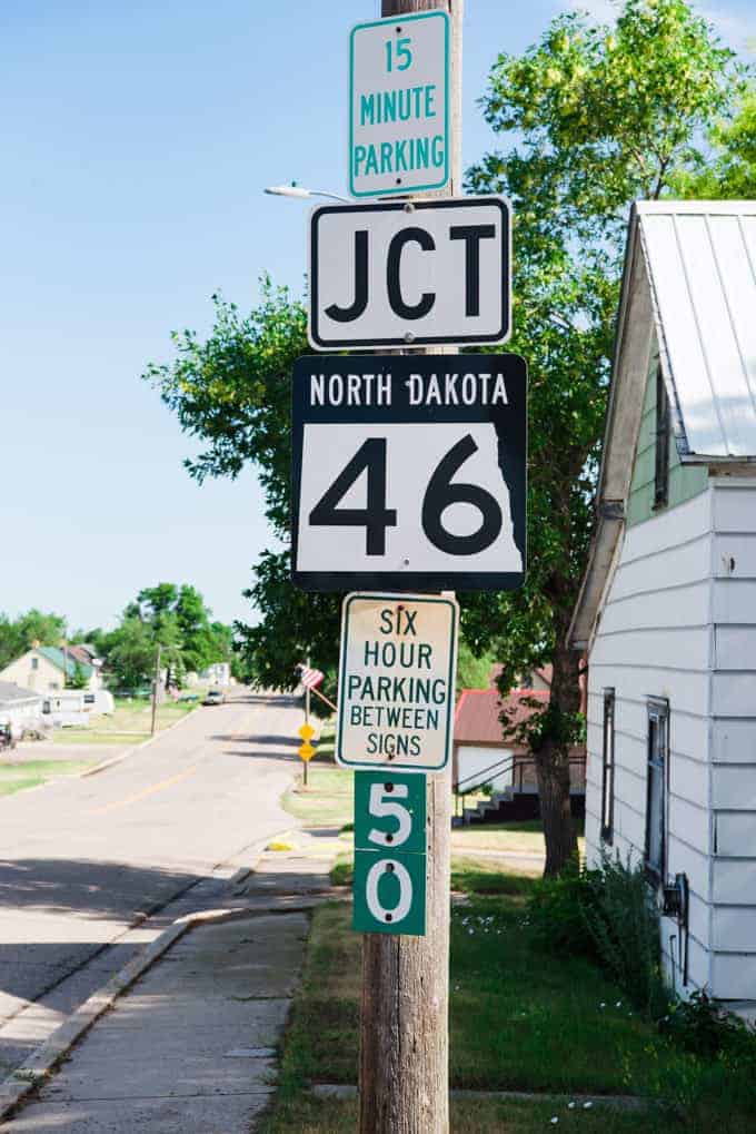 Road signs in North Dakota.