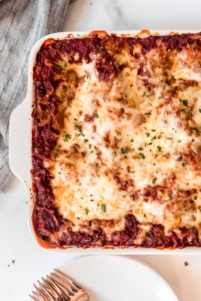 classic meat lasagna recipe with ricotta cheese baked and ready