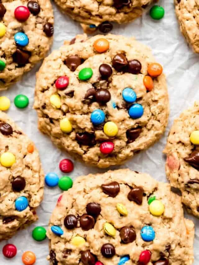 Chewy M&M Monster Cookies Recipe - House Of Nash Eats