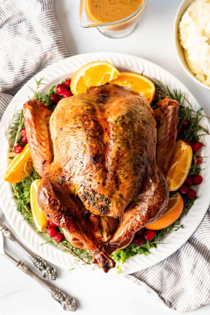 Juicy Roast Turkey with a Butter Herb Rub - House of Nash Eats