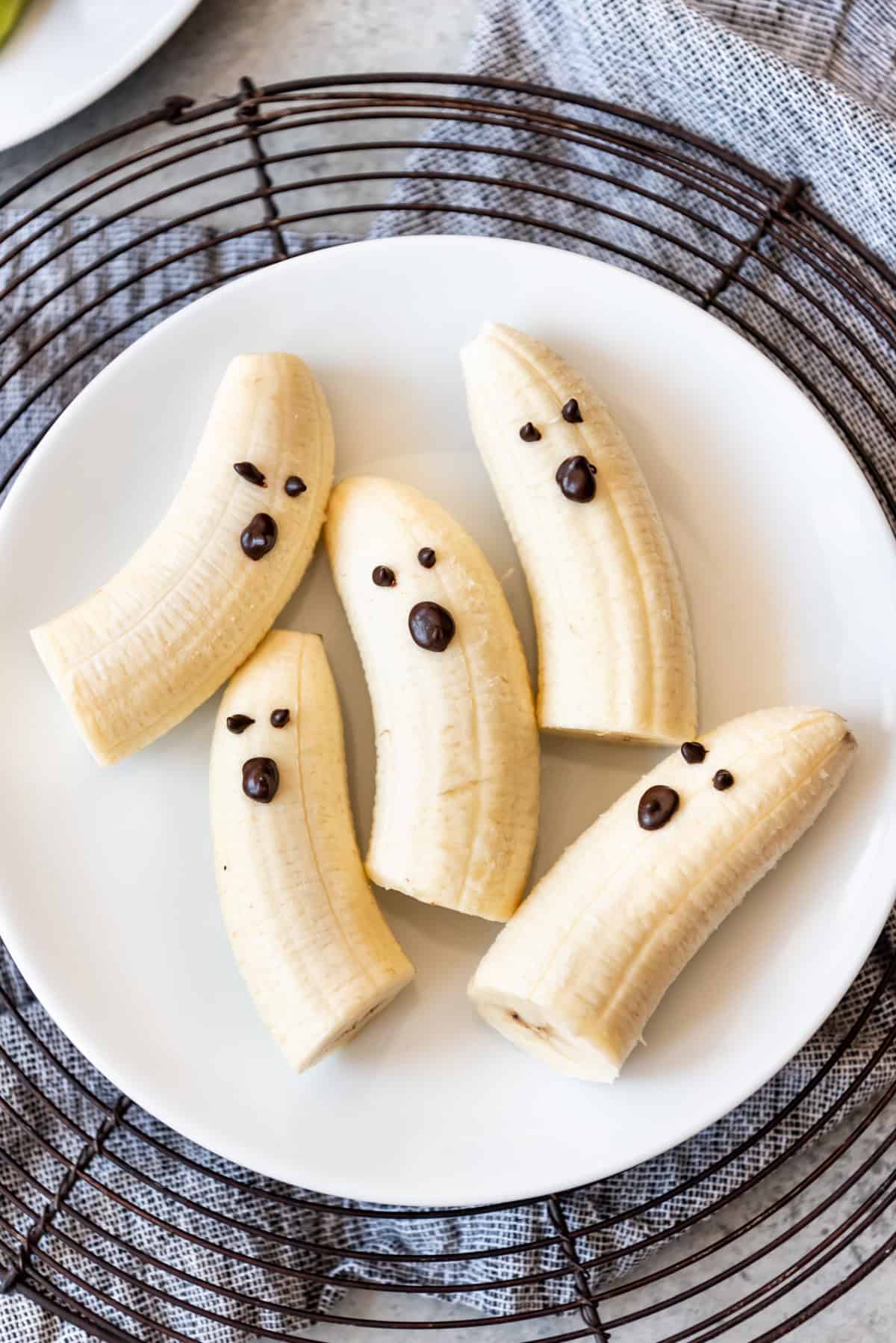 Banana ghosts on a plate.