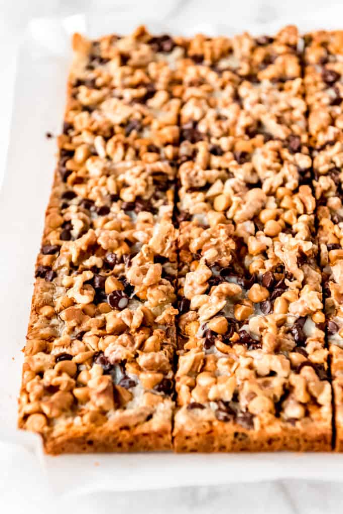 7 layer bars cut and cooling