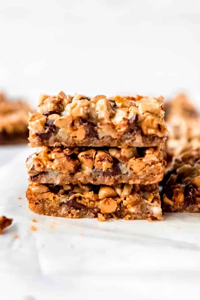 7 layer bars piled on top of each other