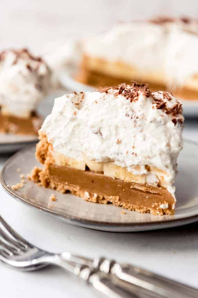 Banoffee Pie slice on a plate