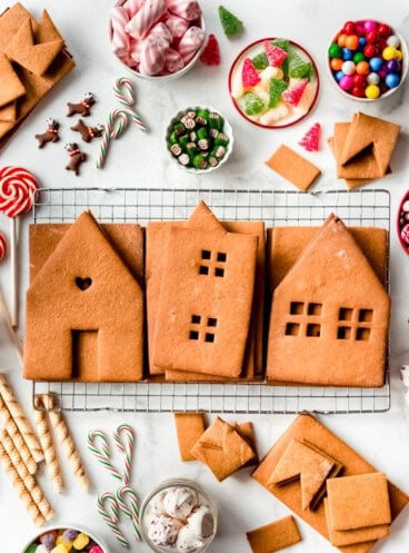 Cut out gingerbread house pieces.