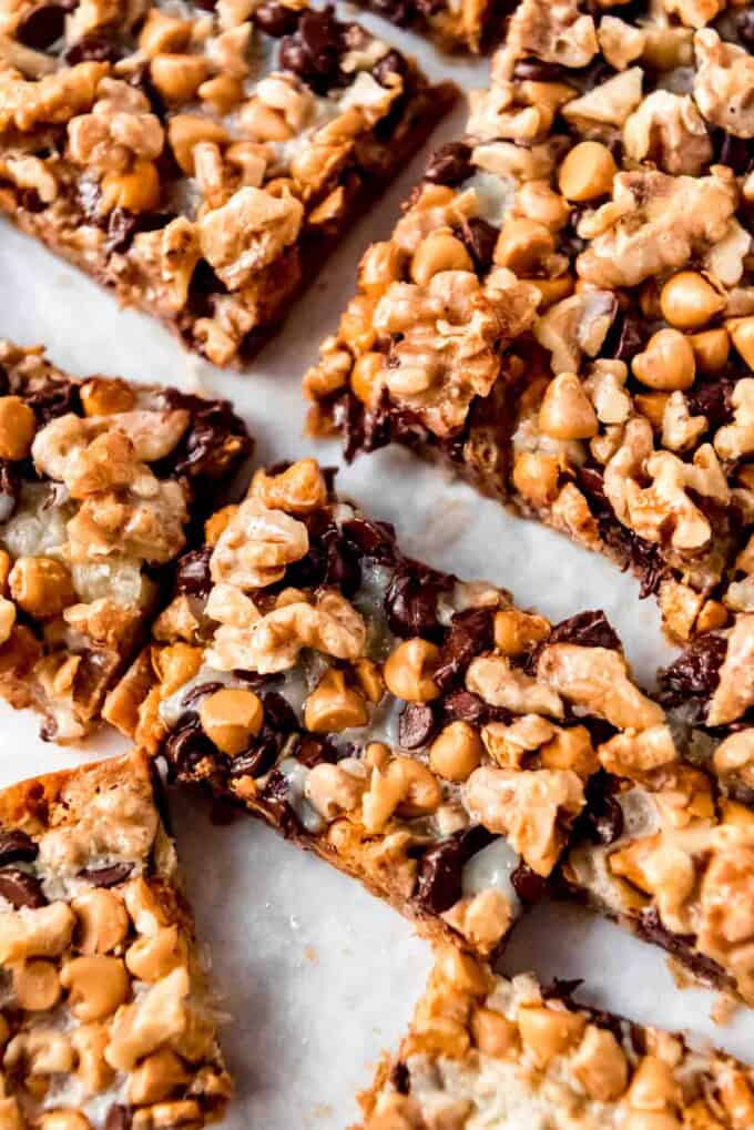 A close up of magic cookie bars.