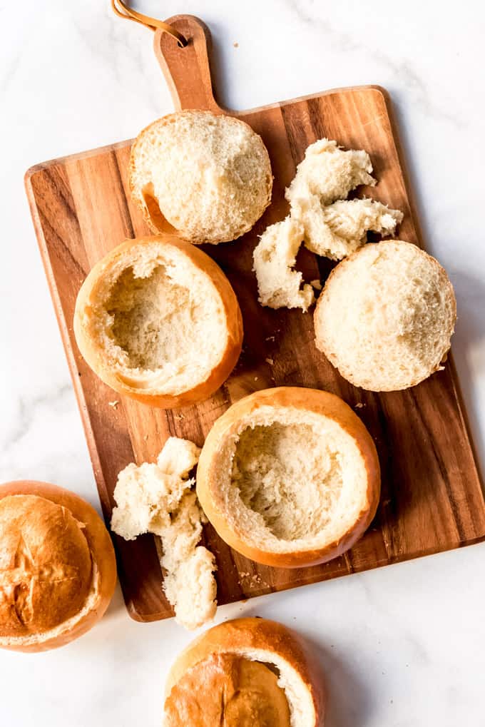 Homemade Bread Bowls ready for soup or a dip