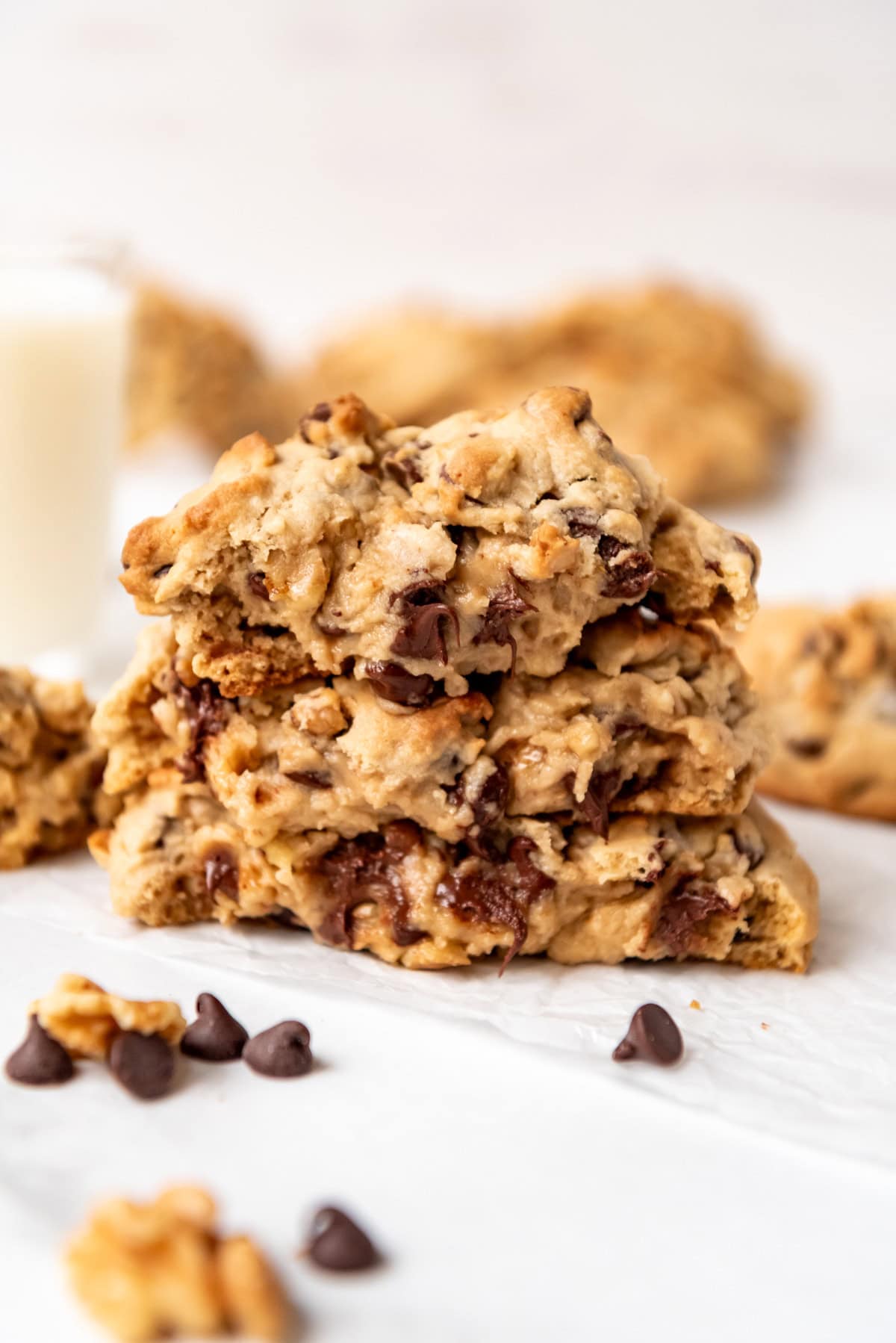 a pile of 3 Levain Chocolate Chip Cookies