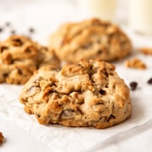 Levain Chocolate Chip Cookie on parchment paper