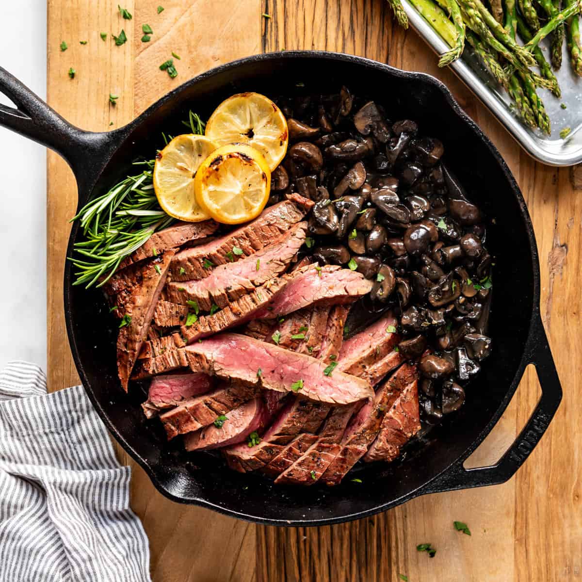 Grilled Flank Steak with Mushrooms