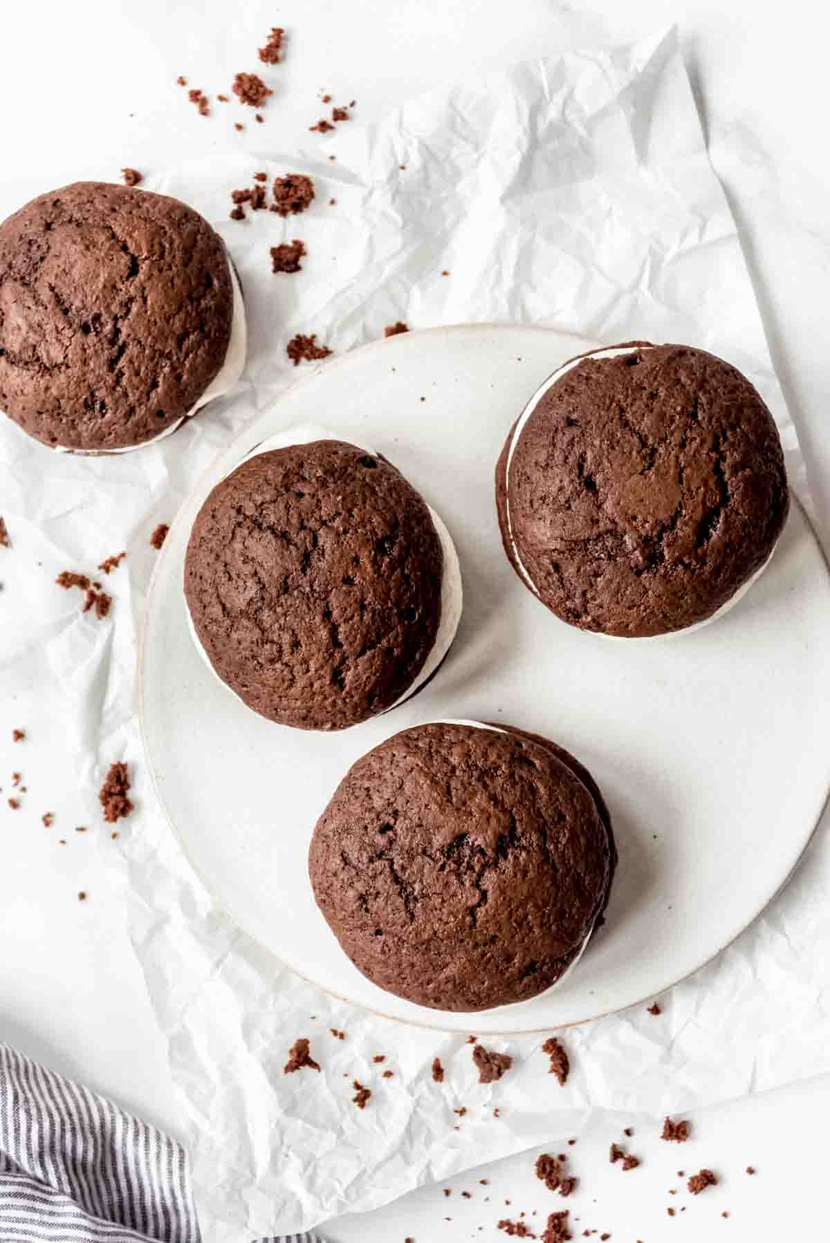 Whoopie pies on a plate.