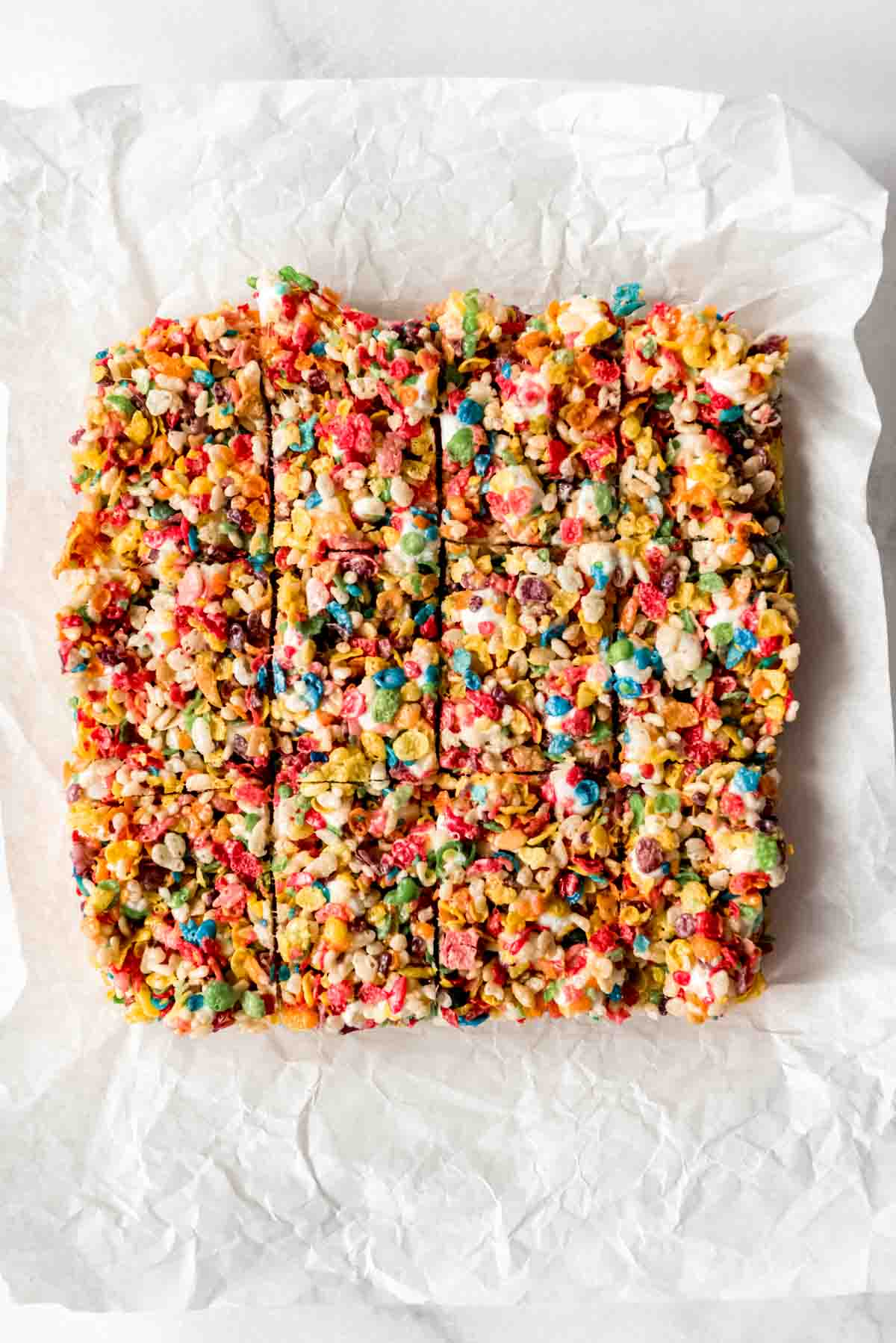 Cereal bars cut into squares