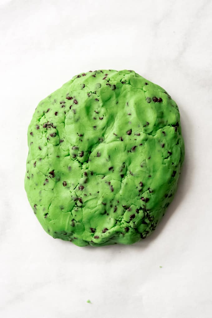 Green mint chocolate chip cookie dough.