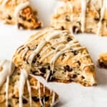 Chocolate Chip Scone close up.