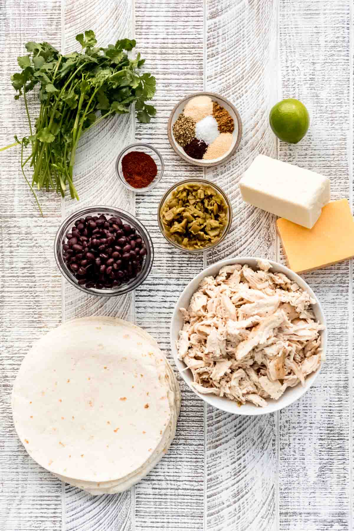 Chicken flauta ingredients.