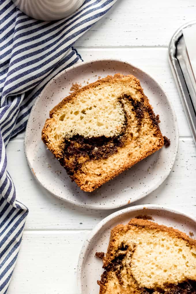 a swirl of cinnamon and brown sugar in a loaf of quick bread