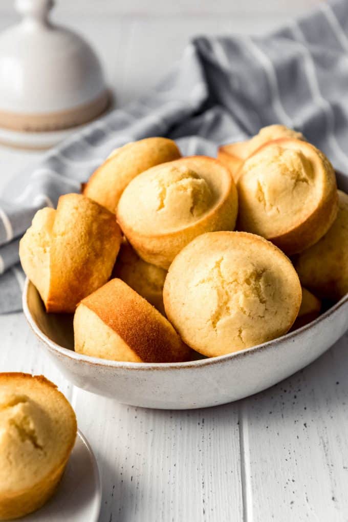 corn muffins piled in a bowl