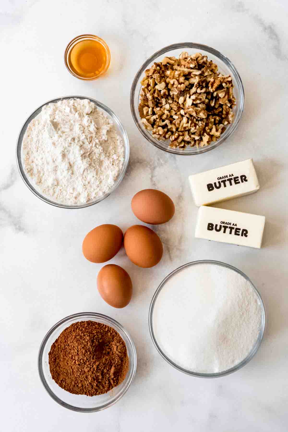 Brownie ingredients.