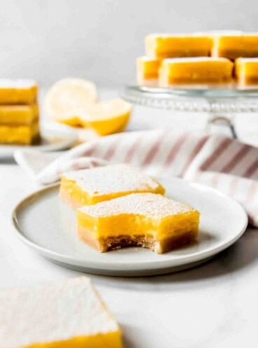 Homemade lemon bars cut into squares.