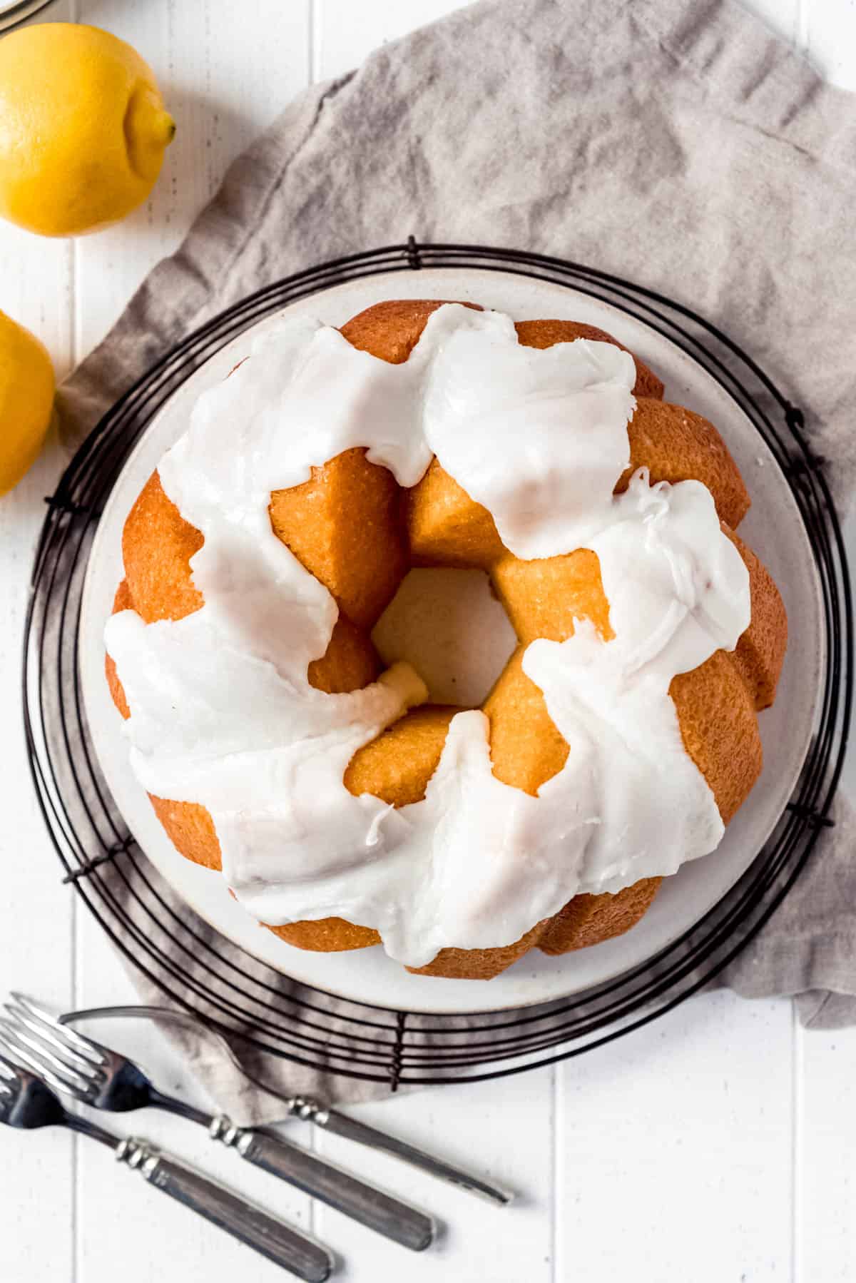 a bundt cake with glaze on top