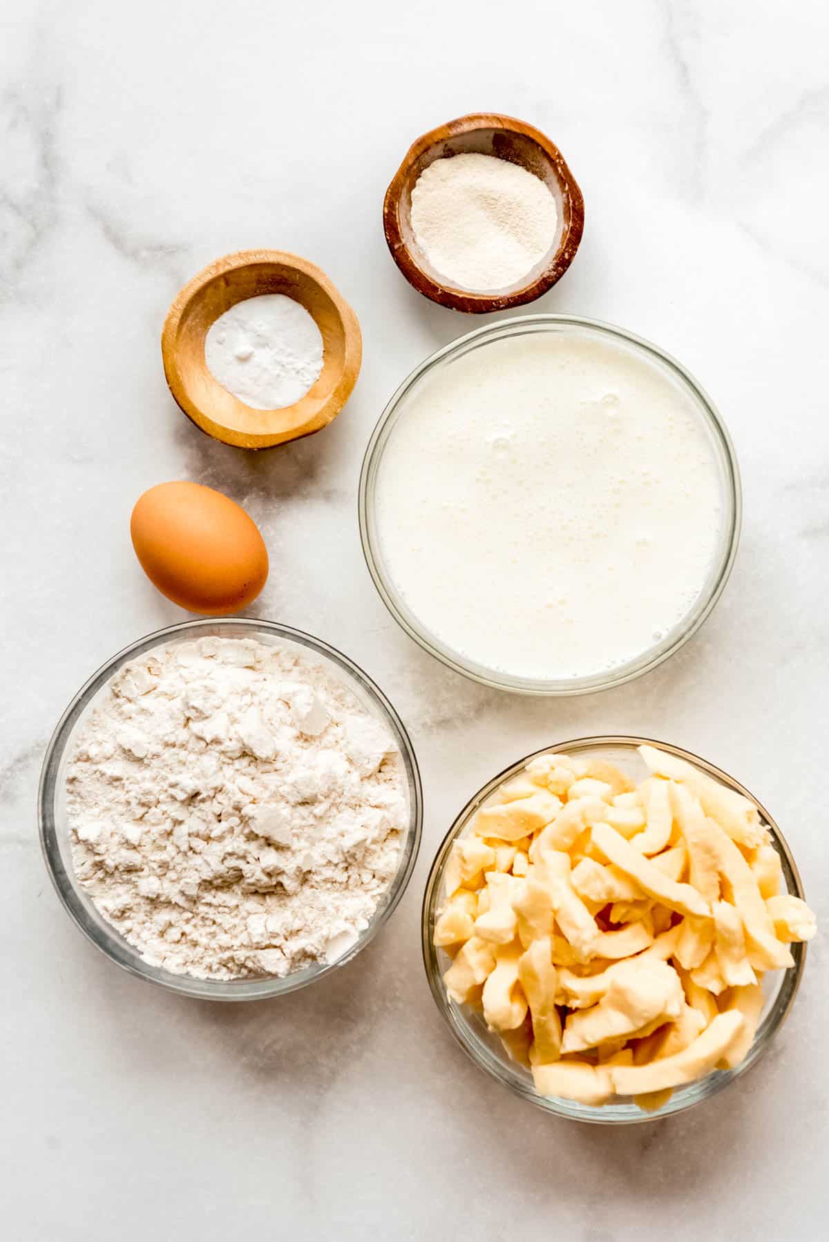 Ingredients for making fried cheese curds