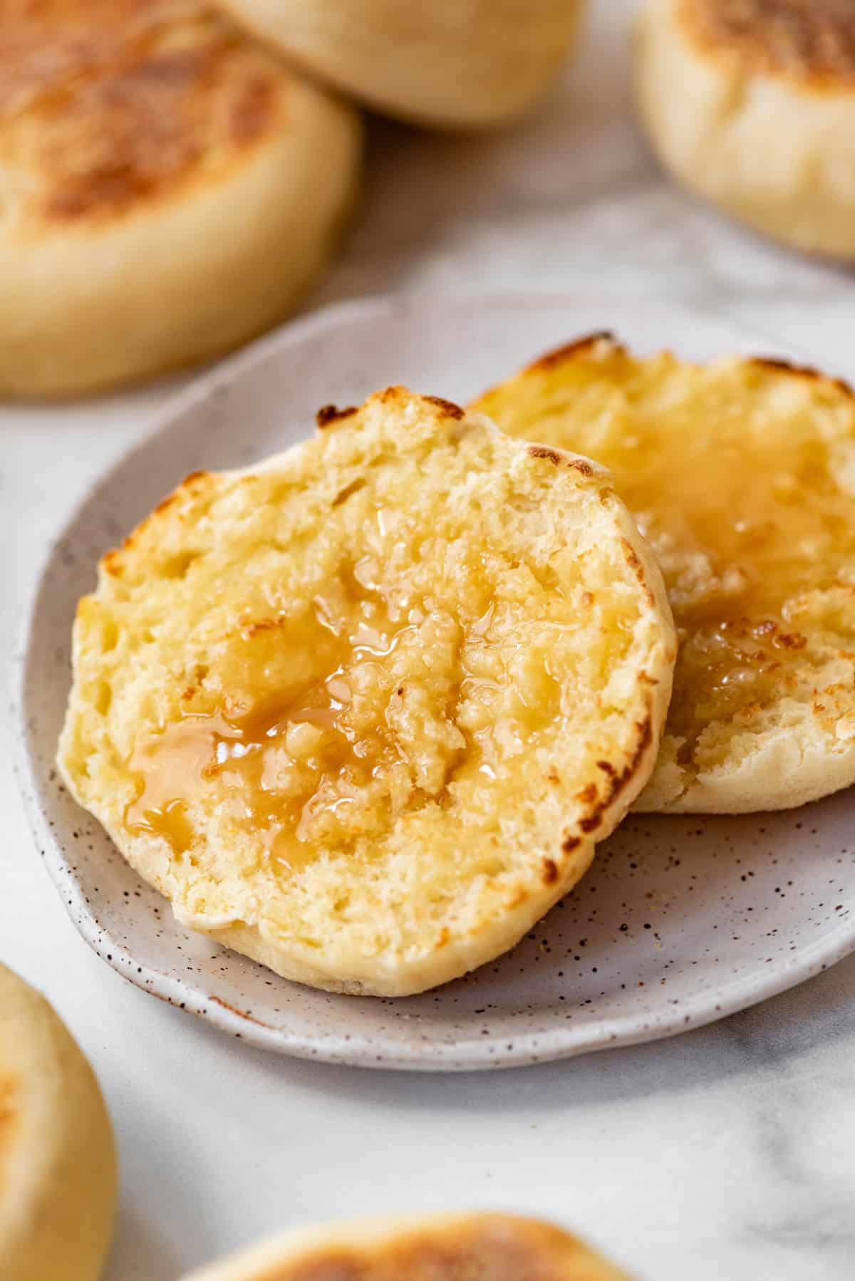 Homemade English Muffin with topping