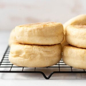 Stacked Homemade English Muffins