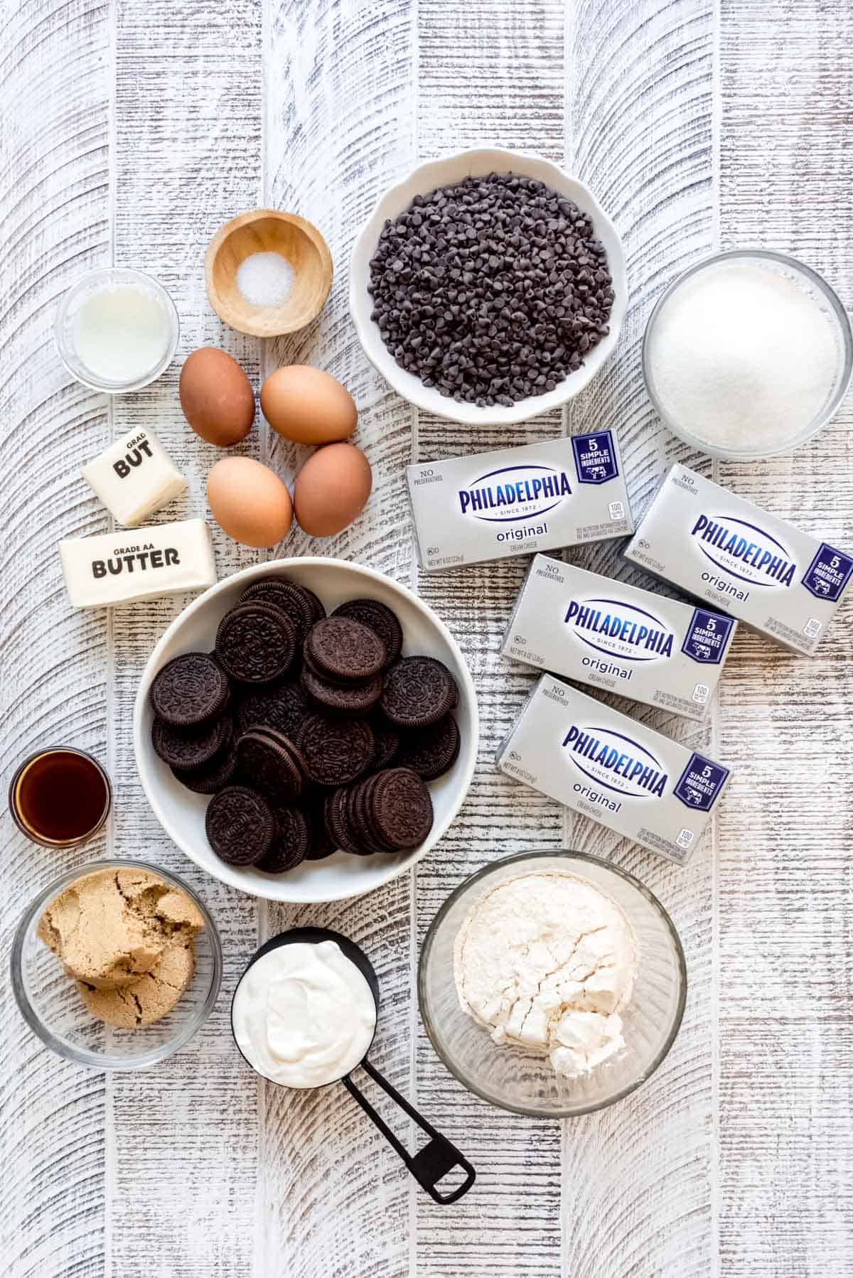 chocolate chip cookie dough cheesecake ingredients