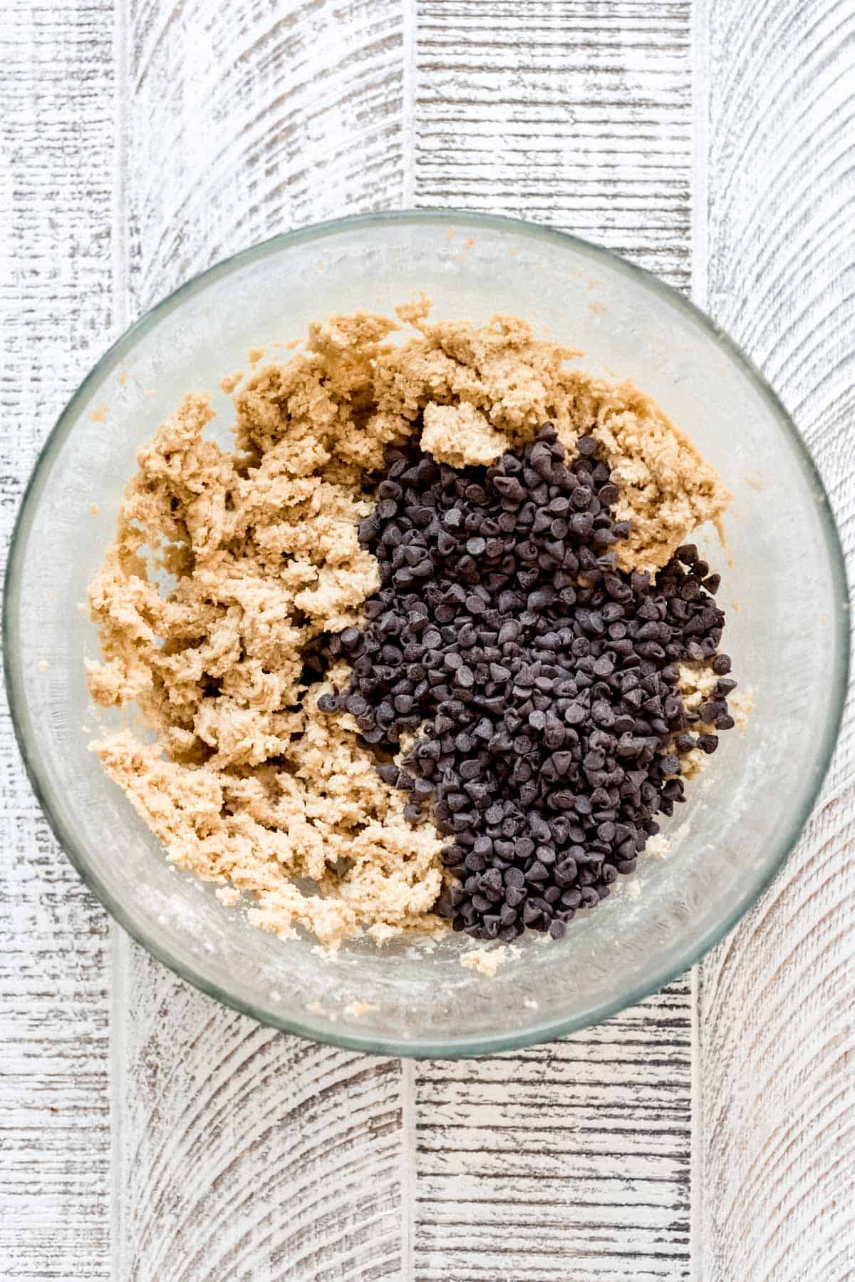 Chocolate chips added to the edible cookie dough.