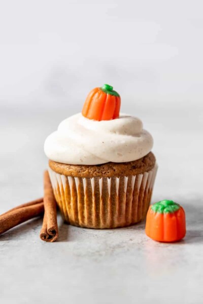 Pumpkin Cupcakes with Cream Cheese Frosting - House of Nash Eats