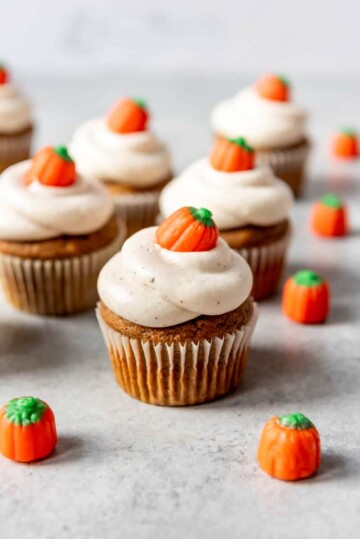 Pumpkin Cupcakes with Cream Cheese Frosting - House of Nash Eats