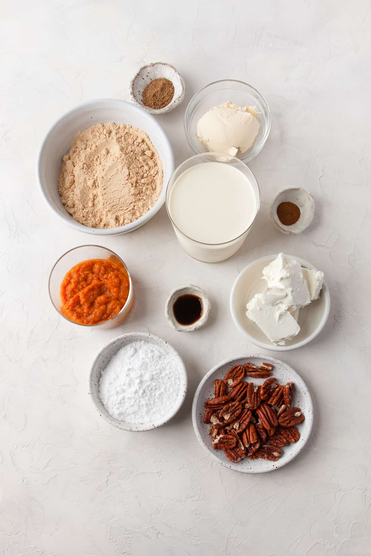 Ingredients for pumpkin cheesecake mousse.