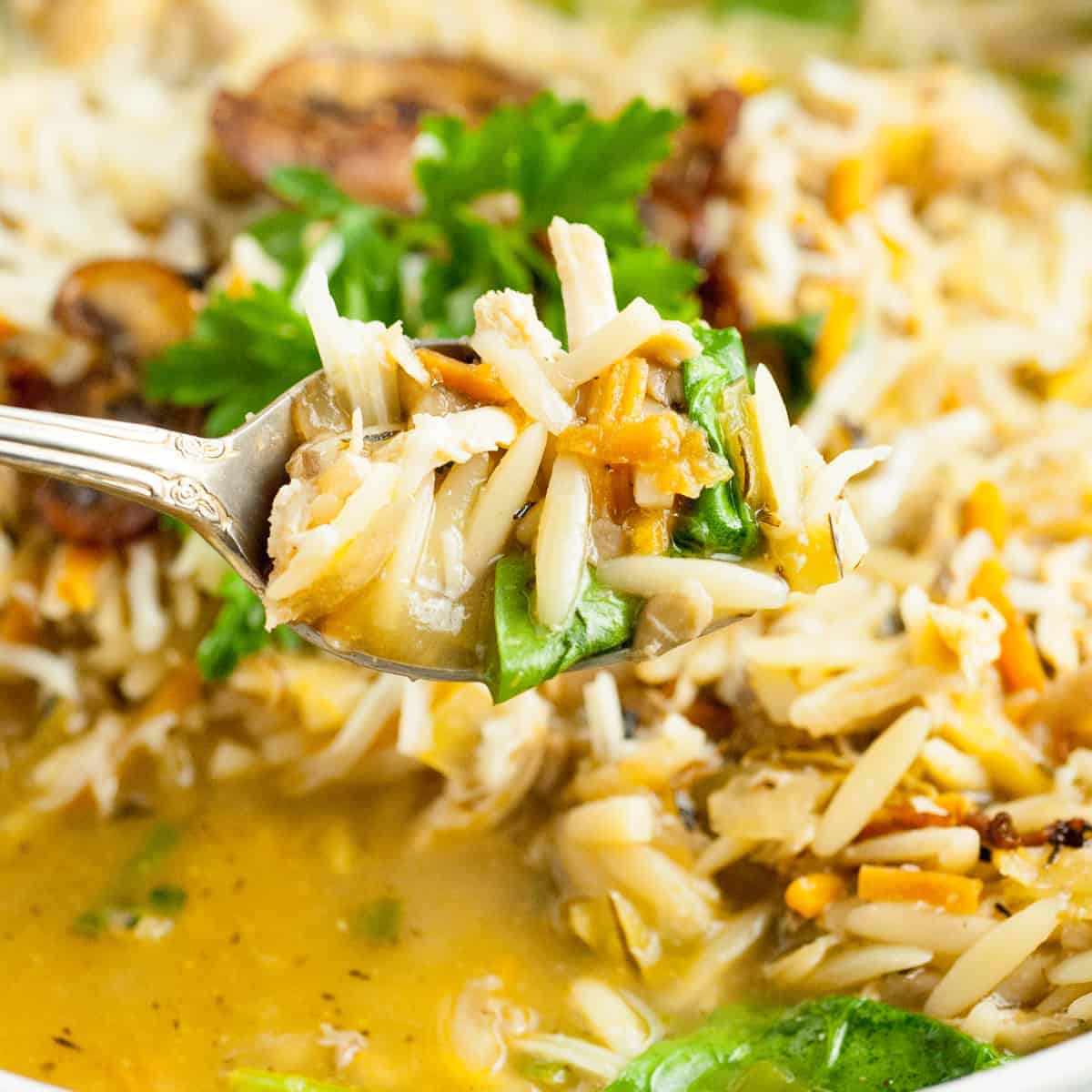 Lemon Chicken Orzo Soup