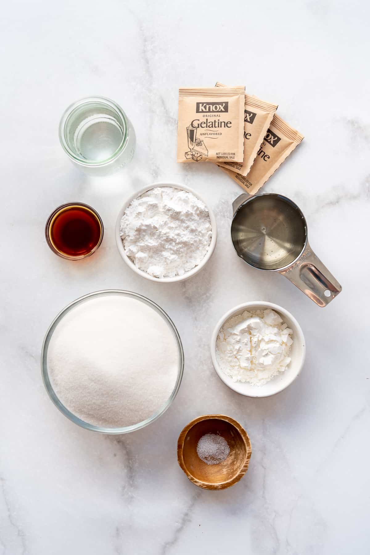 Ingredients for homemade marshmallows.