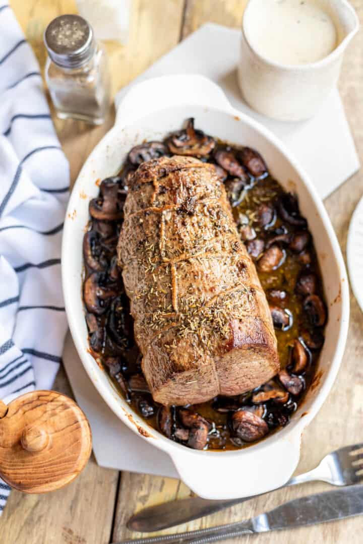 Roasted Beef Tenderloin With Mushrooms & Cream Sauce - House Of Nash Eats