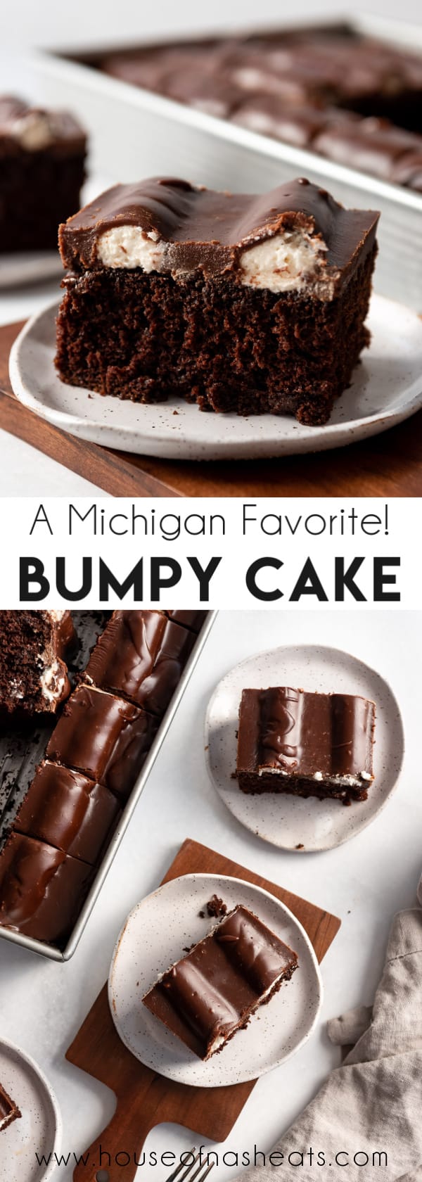 A collage of images of bumpy cake with text overlay.