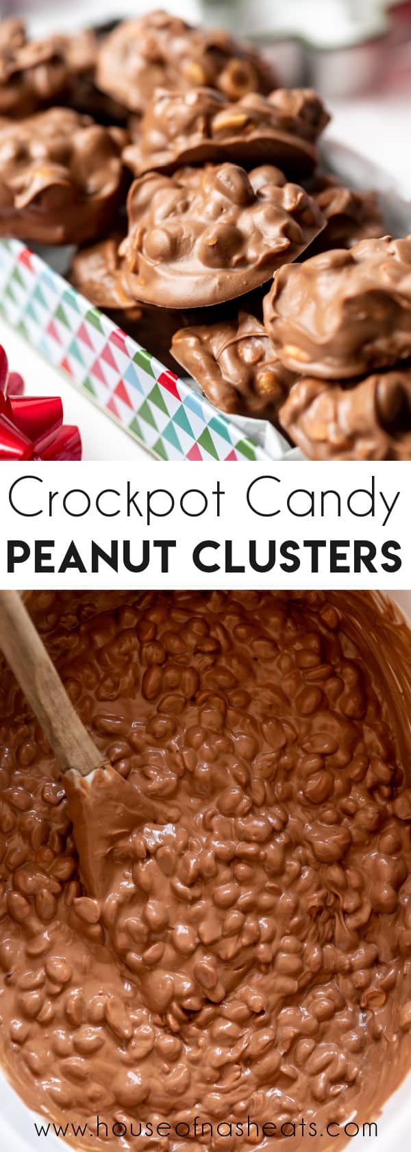 A collage of crockpot candy images with text overlay.