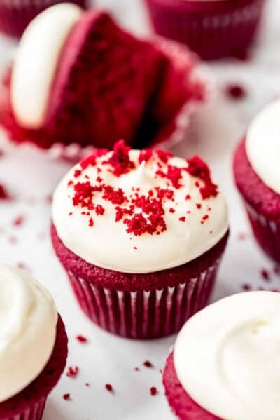 Red Velvet Cupcakes with Cream Cheese Frosting - House of Nash Eats