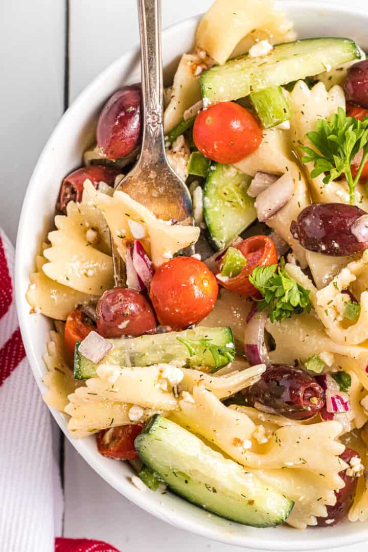 Easy Greek Pasta Salad - House of Nash Eats