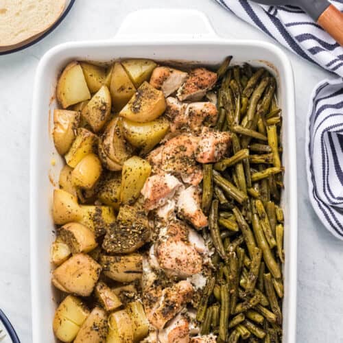 chicken green beans potatoes italian dressing Baked Italian Chicken, Potatoes & Green Beans